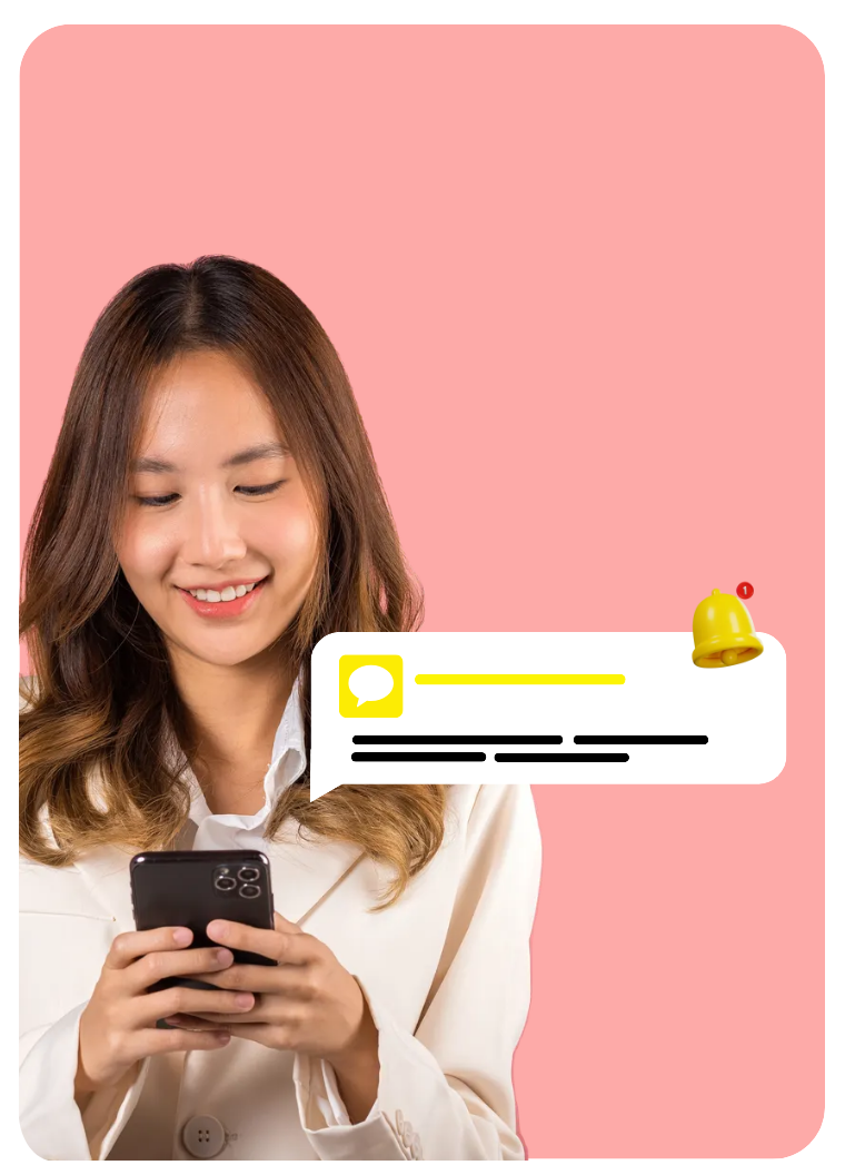 A student looking at their phone