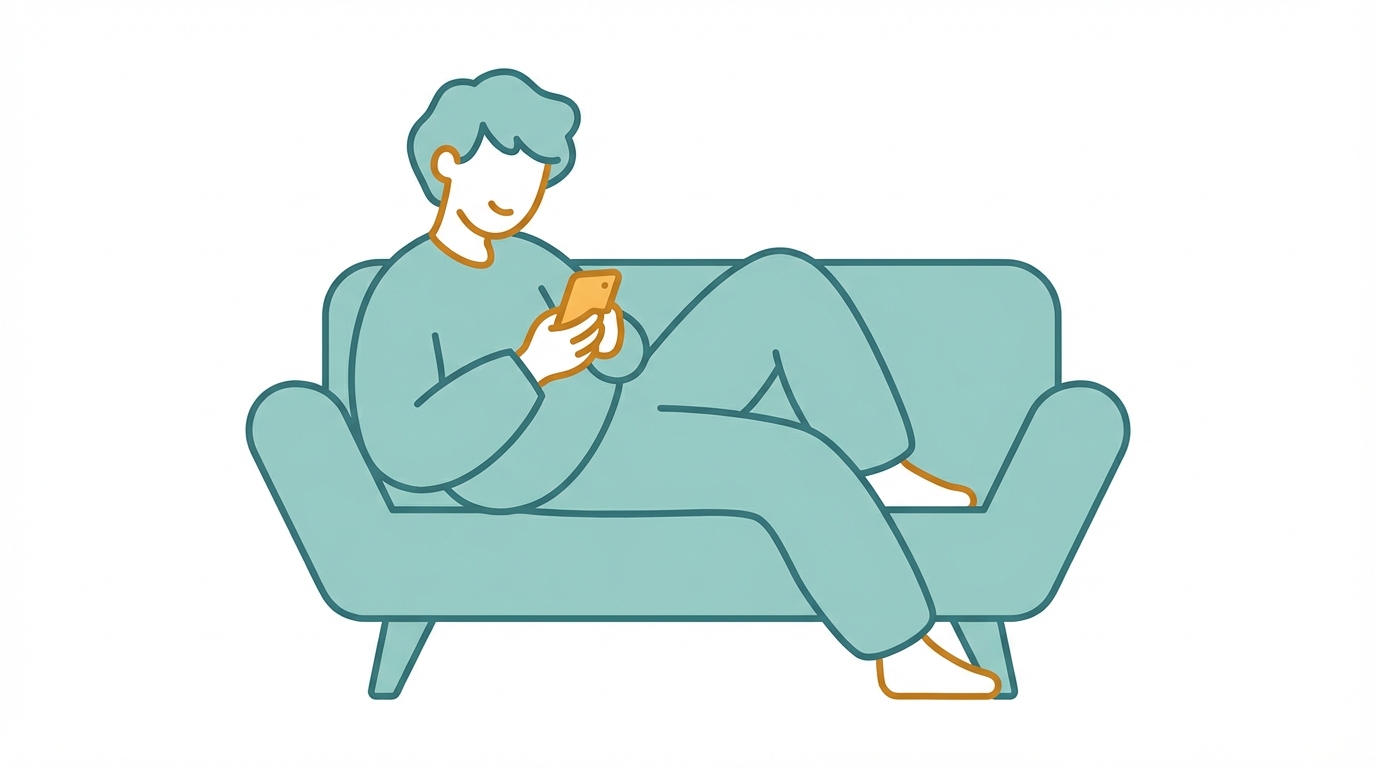 아이가 폰으로 튜터와 대화하는 모습